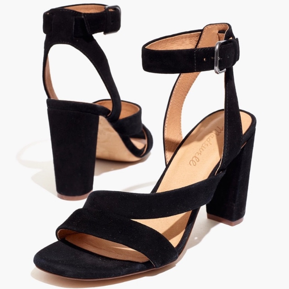 New Madewell Liv Suede Strappy Heels
